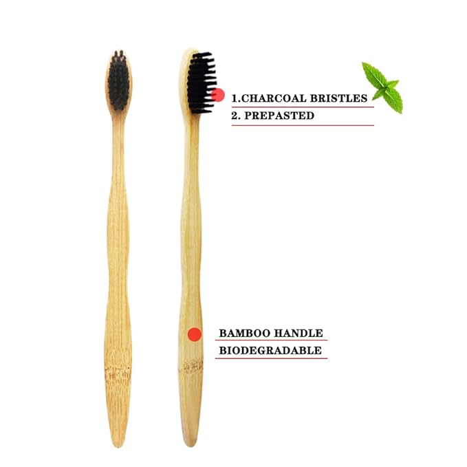 Bamboo Toothbrush Prepasted Disposable Toothbrsuh Soft Bristles Prepasted Toothbrush,Disposable Toothbrsuh (72 Pieces)