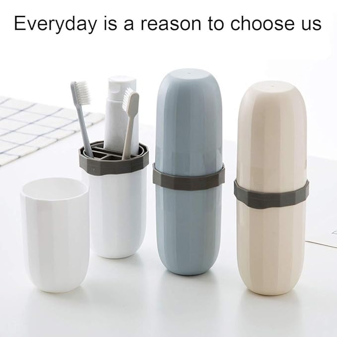 Portable Travel Toothbrush Case,3 in 1 Toothpaste Travel Case Holder Hard Plastic Tooth Brush Container Toothbrush Storage Box for Travel,Business,Home,Camping, School Supplies (Yellow)