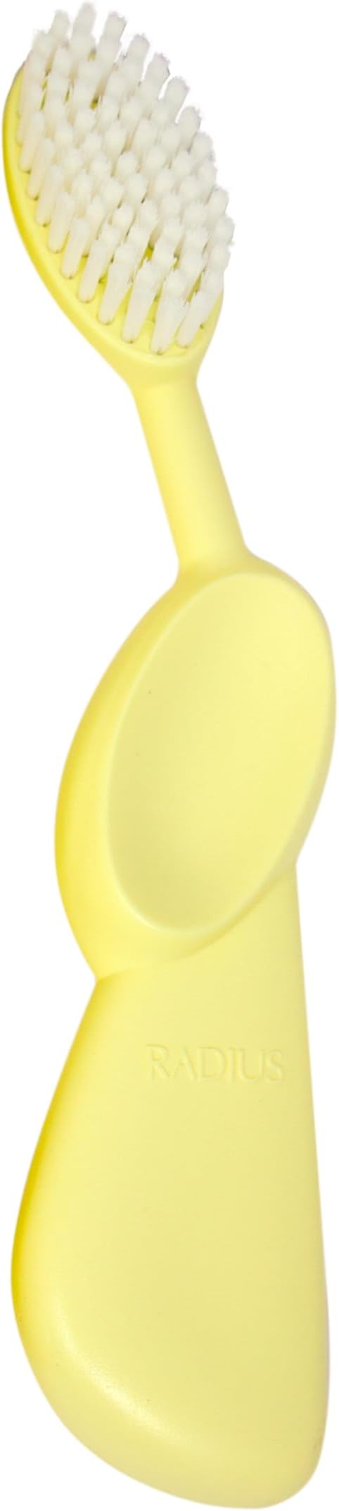 RADIUS Toothbrush Original Big Brush, BPA Free ADA Accepted - Left Hand - Lemon Brush with Lemon Case