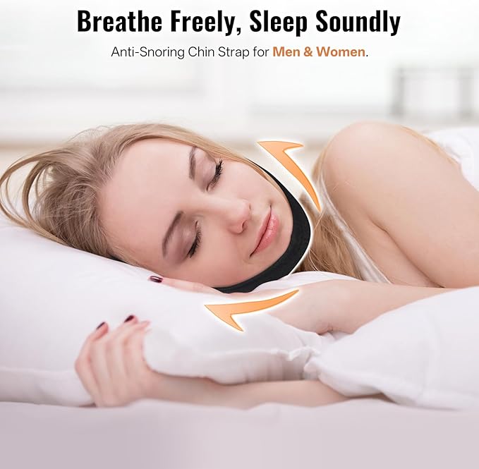 2PCS Chin Straps for Sleeping, Anti Snore Chin Strap to Keep Mouth Closed, Breathable & Ajustable for Men and Women