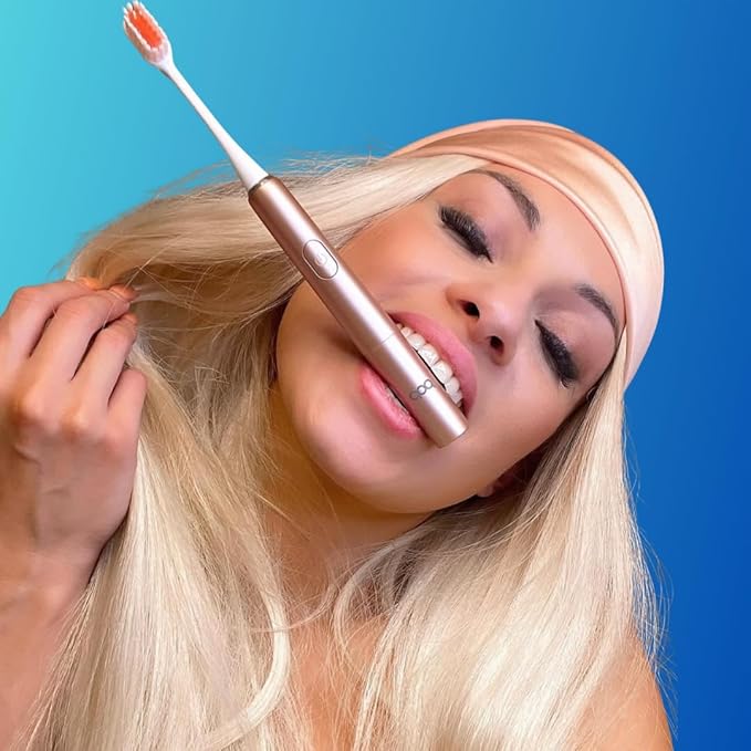 Pop Sonic Go Plus Travel Electric Toothbrush (Rose Gold) | 2 Speeds w/ 18000-24000 Vibrations Per Minute - The Ultimate Set | 8+ Colors to Choose from