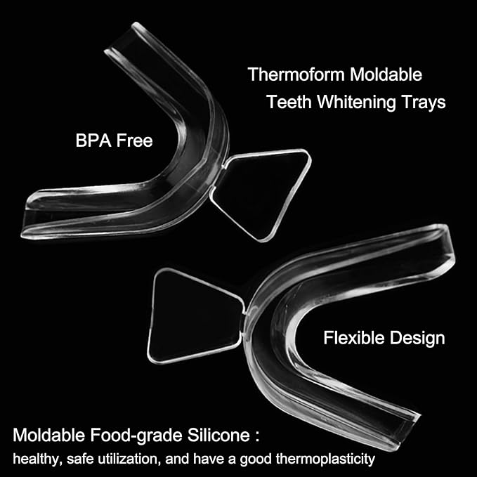 10PSC Teeth Whitening Trays Kits Mouth Trays & 2 Tooth Boxes, Thermoform Moldable Whitening Teeth Tray, Oral Care Thin Moldable Mouth Tray Kit Tools for Whitening