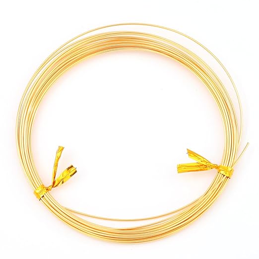 18K Gold Plated Wire 0.8mm 5 Meters Bead Cord for Bracelet Necklace Charm Beading Jewelry Making Findings