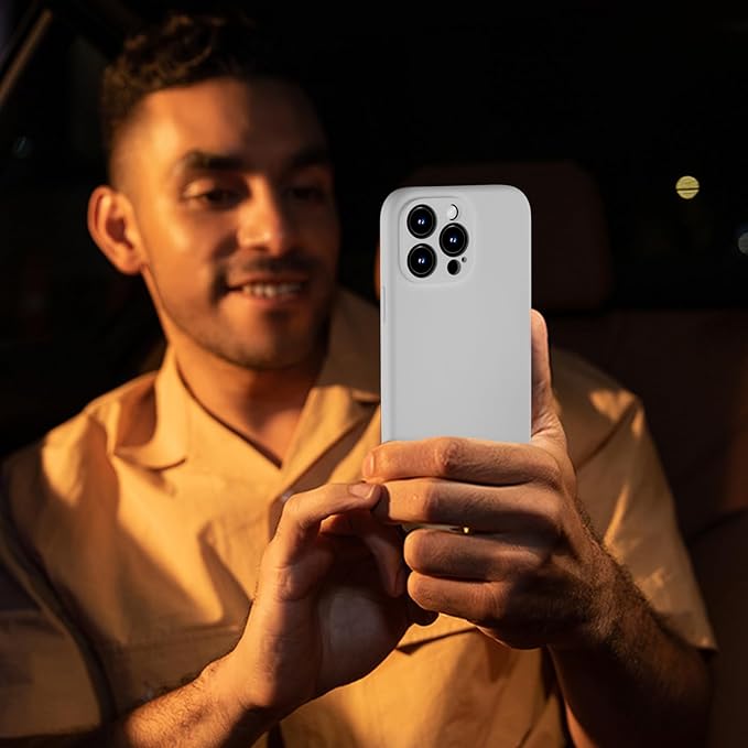 Magnetic for iPhone 15 Pro Case, Compatible with MagSafe, with 9H Nano Screen Protectors, Full Camera Protection, Silicone Shockproof Microfiber Lining Phone Case 6.1", White