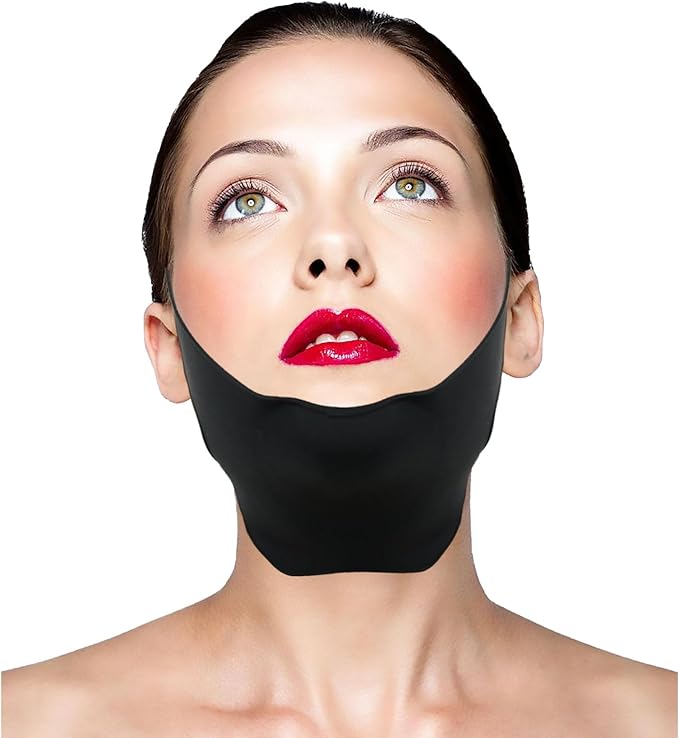Post Surgical Silicone Chin Strap,Reusable Neck and Chin Lipo Compression Garment,Anti Snoring Chin Strap for Women & Men (Pink)