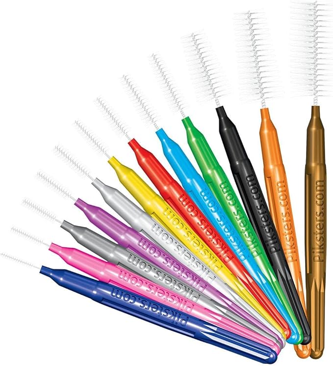 Piksters Interdental Brushes, Size 2, 100 Count (10 x 10 Packs), Interdental Tooth Brush for Extremely Tight and Fine Gaps, Gum Soft Bristles for Plaque Removal, Safe for Braces (100pk)