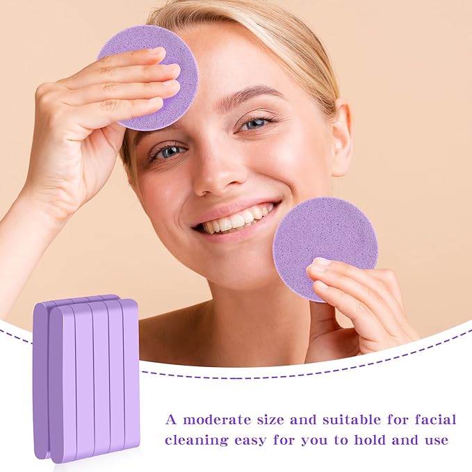 240 Count Compressed Facial Sponges Makeup Removal Round Face Wash Sponges Reusable Face Sponges for Cleansing Exfoliating PVA Spa Facial Pads for Women Esthetician Beauty Remover Supplies, 4 Colors