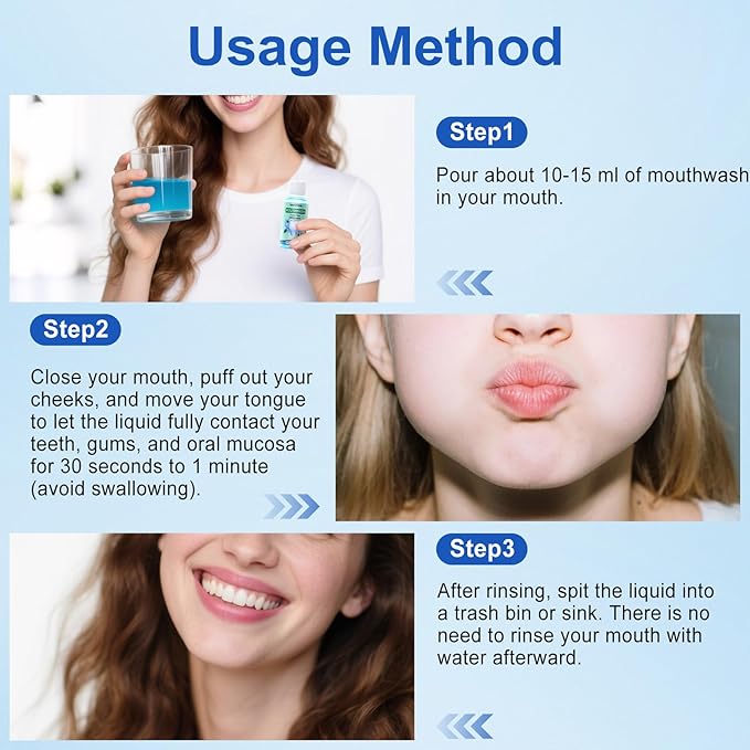 10 Pcs Mini Mouthwash Travel Size Bulk,Blue Portable Mint Flavor Mini Mouthwash Individual 35ml/1.2oz On The Go Mouth Wash Small Bottle for Travel,Office,Toiletry Kits