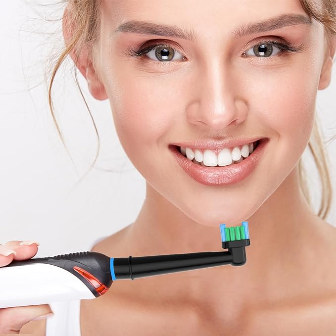 16pcs Precision Toothbrush Heads Compatible with Oral B Electric Toothbrushes, Black