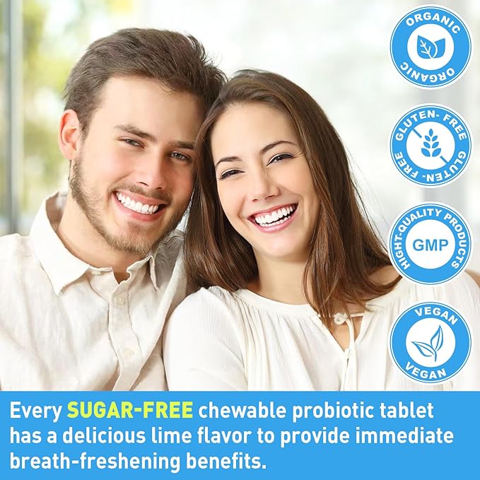 Oral Probiotics for Mouth Bad Breath for Adults 11 Billion CFU, Best Breath Oral Dental Probiotics for Teeth & Gums, Fresh Breath, Halitosis & Gut Health, 4 Packs
