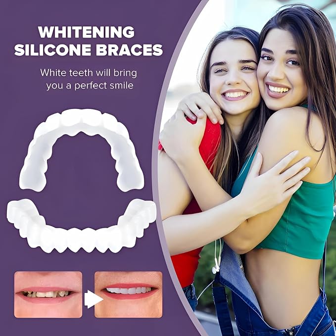 2 Pairs of Beautiful Smiles Both Men and Women Can Regain Their Confident Smiles. Upper and Lower Teeth Set. wear and for Temporary use
