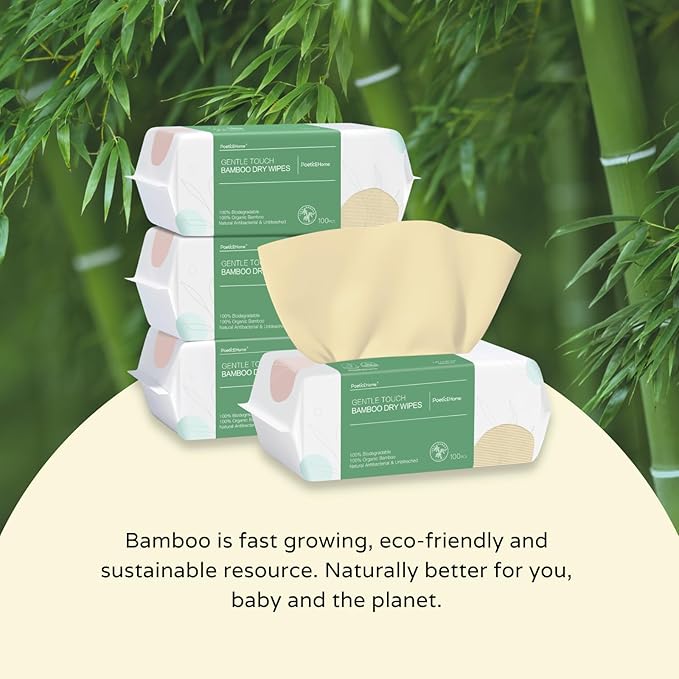 PoeticEHome Ultra-Soft Dry Baby Wipes for Sensitive Skin - Unscented & Unbleached Facial Tissue Cloths, Hypoallergenic - Wet or Dry Use, 400 Count