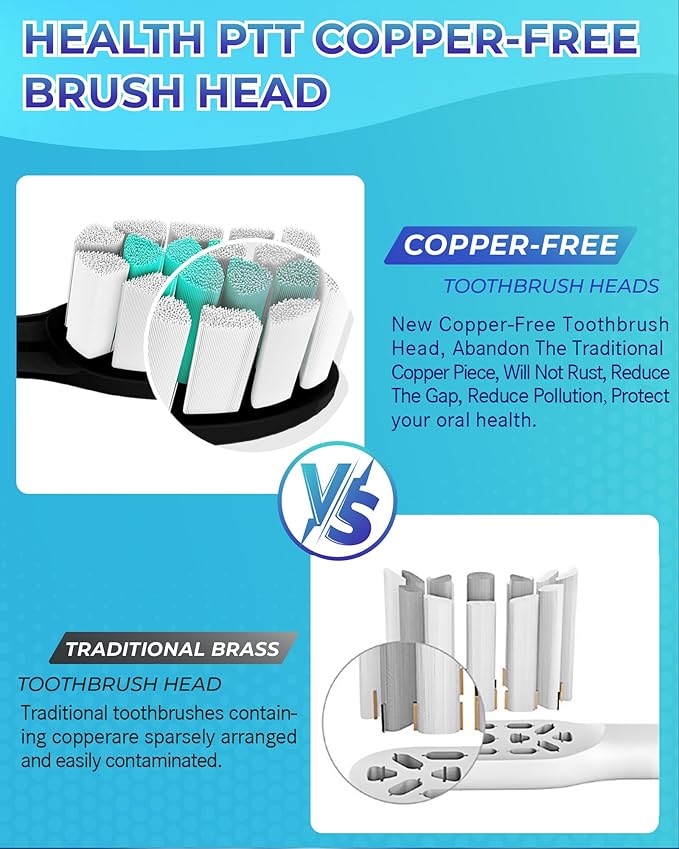 Replacement Toothbrush Heads Compatible with Philips Sonicare:10 Pack Soft Replacement Electric Brush Head Compatible with Phillips Sonicare Snap-on System Black