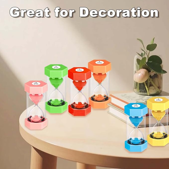 10 Minute Sand Timer Hourglass, Unbreakable Hourglass Sand Watch 10 Min, Reloj De Arena 10 Minutos, Colorful Plastic Hour Glass Sandglass for Classroom Games (Orange