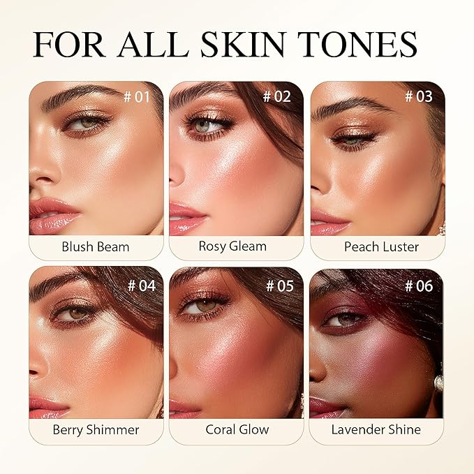 PHOFAY Luminous Blush Powder-Multi-Use Formula, Ultra-Fine & Smooth, Longer-Lasting Wear with Natural Luminous Glow (03#)