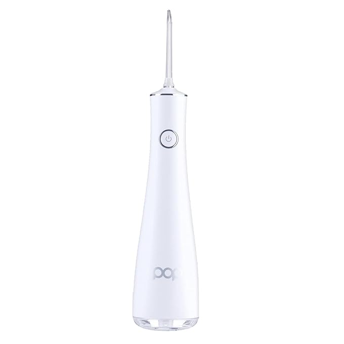 Pop Sonic Typhoon Water Flosser (White) | Non-Slip, Waterproof Water Flosser for Men & Women - 3 Modes Battery Powered, Rechargeable Water Flosser - Water flosser for Braces, Teeth, & Gums…