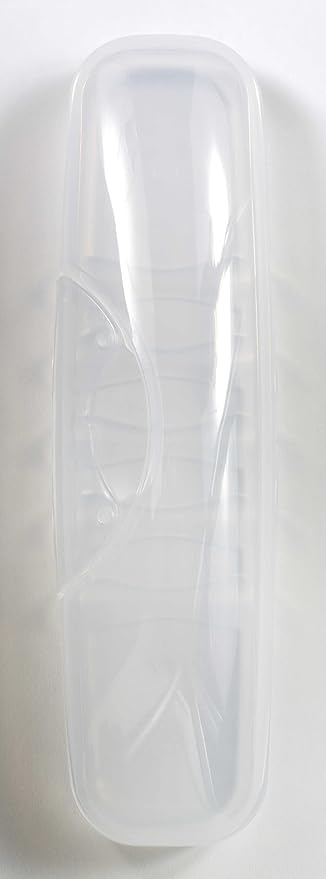 RADIUS Toothbrush, Original Big Brush with Replaceable Head & Case, Right Handed, Marble Brush with Clear Case, BPA Free ADA Accepted
