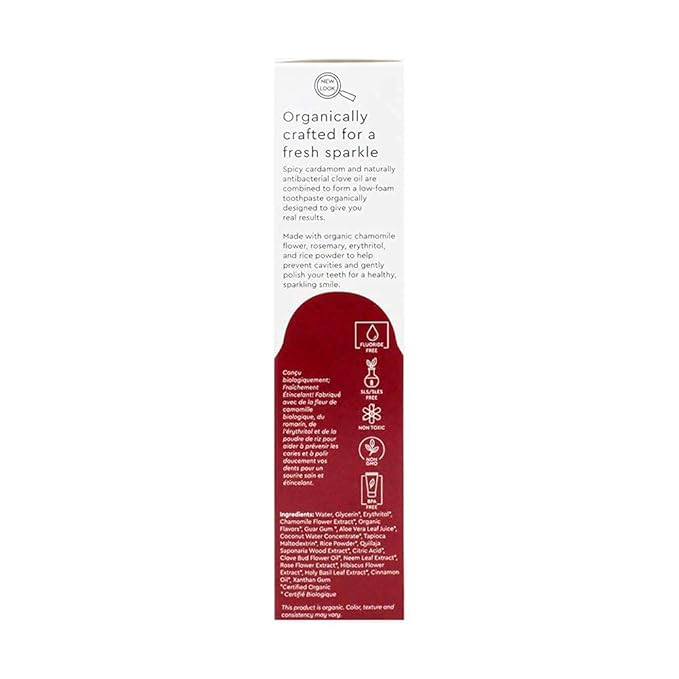 RADIUS Toothpaste, Clove Cardamom, 3 oz, USDA Organic Non-Toxic Chemical-Free Gluten-Free, Designed to Improve Gum Health & Prevent Cavities, Pack of 3