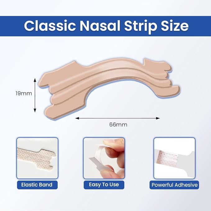 Nasal Strips for Snoring & Breathing – Soft, Plastic-Free Nose Strips for Sleeping – Drug-Free, No Magnet Design for Comfortable Airflow (100 Count)