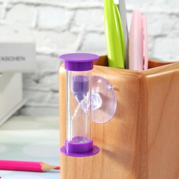Pink 2 Minute Plastic Sand Timer Hourglass Sand Clock with Suction Cup Time Funnel Shower Timer Tooth Brushing Time Reminder Timers Thermometers and Timers, Decorations