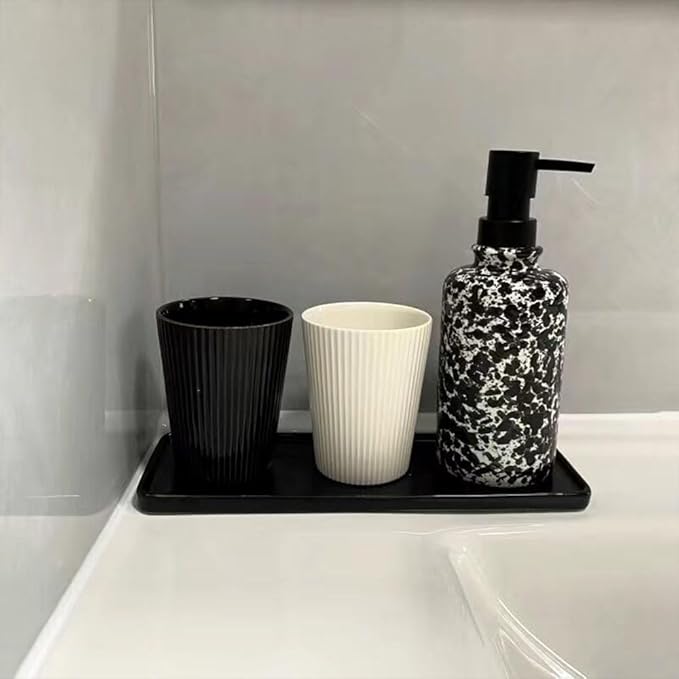 Ceramic Vertical Stripe Toothbrush Cup, Couple Toothbrush Cups, Bathroom Tumbler, Striped Ceramic Coffee Mug, Drinking Cup (White)