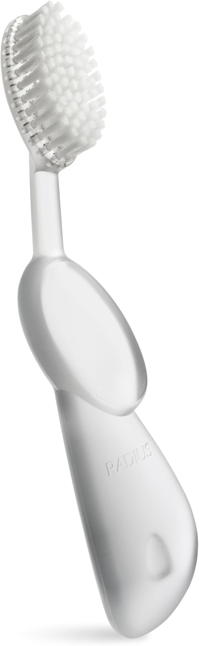 RADIUS Toothbrush, Original Big Brush with Replaceable Head & Case, Right Handed, Marble Brush with Clear Case, BPA Free ADA Accepted