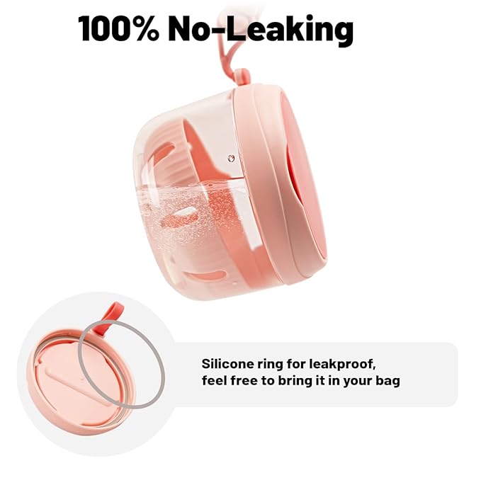 Denture Case, Leak Proof Denture Bath Cup for Travel, Pink Denture Container Cups for Soaking Full & Partial Dentures, Retainers, Mouth Guard with Denture Cleaner Brush, Aligner Removal Tool