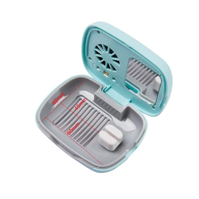 Rechargeable Mini UV Toothbrush Cover with Fan and USB Cord for Travel or Home, Long Battery Life and Improved Case Ventilation for Better Disinfection (Blue)
