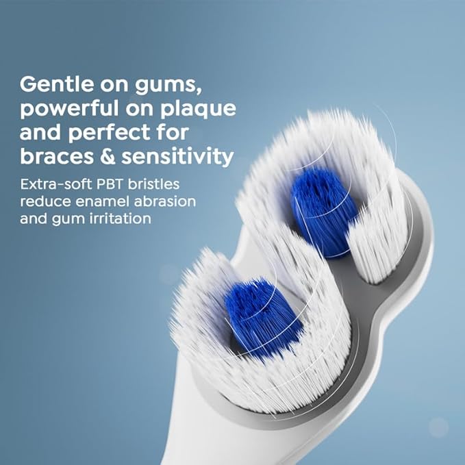 SuperMouth® ULTIM8 SmartBrush™ Electric Toothbrush - Patented SuperBristles® Clean Teeth 40X Better, Dual Sonic Modes, Pressure Sensor, Stunning Design - Teens & Adults - Sapphire Blue