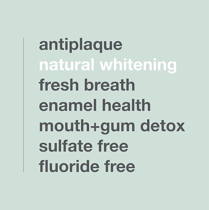 Davids Fluoride Free Toothpaste, Teeth Whitening, Antiplaque, SLS (Sulfate) Free, Promotes Enamel Health, Mouth & Gum Detox, EWG Verified, Peppermint, 5.25oz