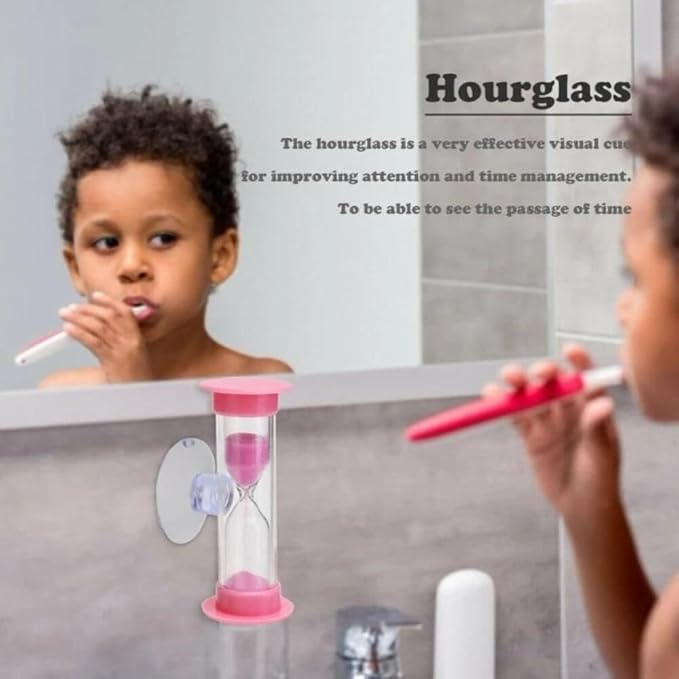 2Pcs Blue Toothbrush Timer for 2mins Sand Clock Timer 2 Minute Sand Timer, Plastic Suction Cup Hourglass Sandglass Desktop Ornament Party Favors