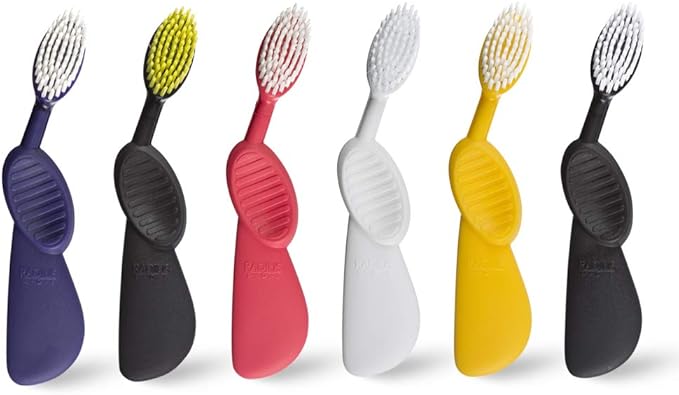 RADIUS Toothbrush Flex Brush Right Hand Black/Yellow 1 Unit | Designed to Improve Gum Health and Reduce The Risk of Gum Disease (Pack of 2)