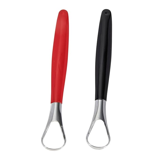 2pcs Tongue Cleaner for Adults Stainless Steel Tongue Scraper Oral Hygiene Bad Breath Remover Easy to Use
