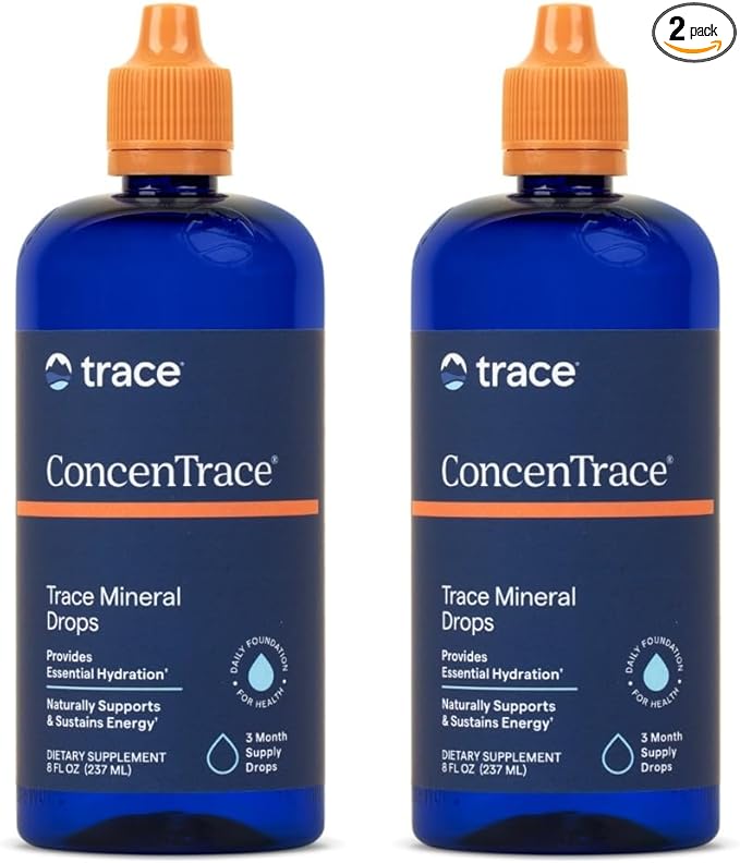 Trace Minerals ConcenTrace Trace Mineral Drops | Supports Energy, Digestion, Bone Health & Hydration, 70+ Ionic Trace Minerals w/ Magnesium, Chloride & Potassium | Keto, Vegan & Non-GMO | 192 Serving