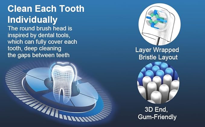 12 PCS Brush Heads Compatible with Oral B iO 2 3 4 5 6 7 8 9 10 Series Electric Toothbrush, Replacement Heads Compatible with Oral B IO (Black/White)