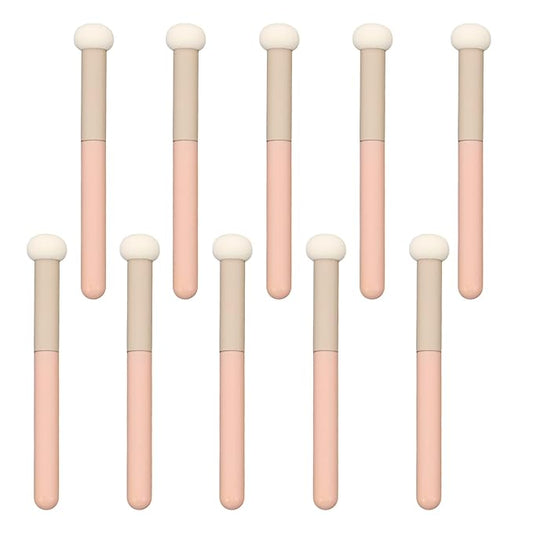 10 Pcs Makeup Applicators, Concealer Sponge With Handle, Round Mushroom Makeup Brushes, Soft Fluffy Face Blenders & Sponges Applicator For Women Girls (Pink)