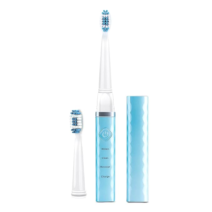 Pop Sonic USB Charge Anywhere Toothbrush (Hawaiian Blue) | Rechargeable Toothbrush w/Up to 40,000 Brush Strokes/Minute-Long-Lasting Nylon Bristles - Teens & Adult with Quadrant Pacer