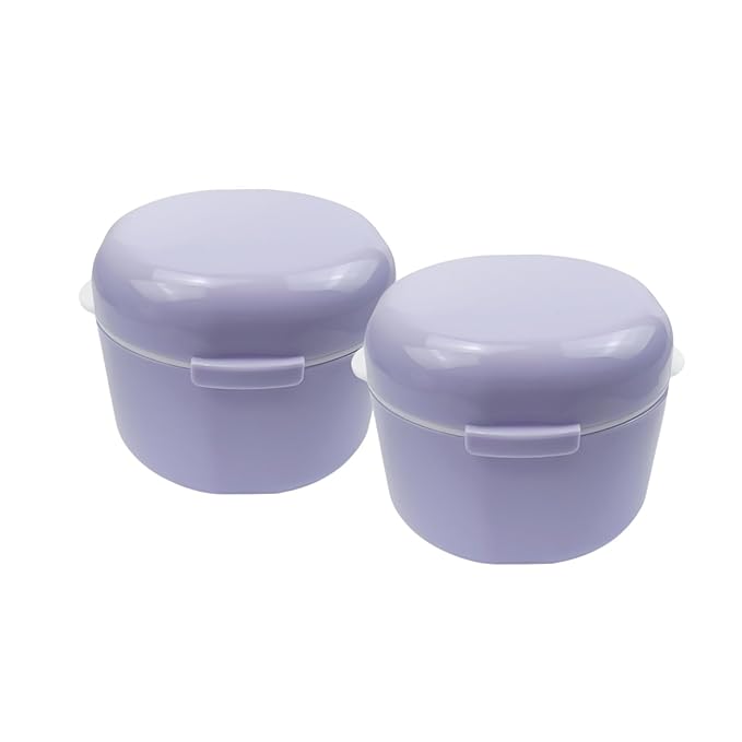 2PCS Denture Case, SENLIN DENTAL Double-layer Hollowed-out Draining Braces Denture Bath Case for Aligner, Retainers, Mouth Guard, Night Guard, Travel Cleaning