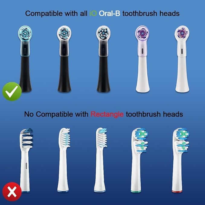 6 Pack Toothbrush Covers for Oral B iO Replacement Heads, Toothbrush Cover Caps for Oral B Pro1000 Electric Toothbrush Head，iO Toothbrush Head Cover for Travel & Home (Purple+Transparent)