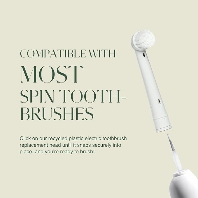Plus Ultra Eco-Friendly Oral-B Compatible Electric Toothbrush Replacement Heads | 3 Heads Per Pack | Made with Recycled Plastic | Soft Toothbrush for Sensitive Teeth