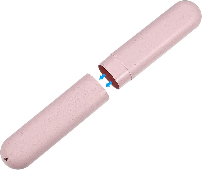 VOCOSTE 1pcs, Traveling Toothbrush Holders Case, PP Toothbrush Case for Travel Business, Pink, 8.07''x1.22''x0.83''