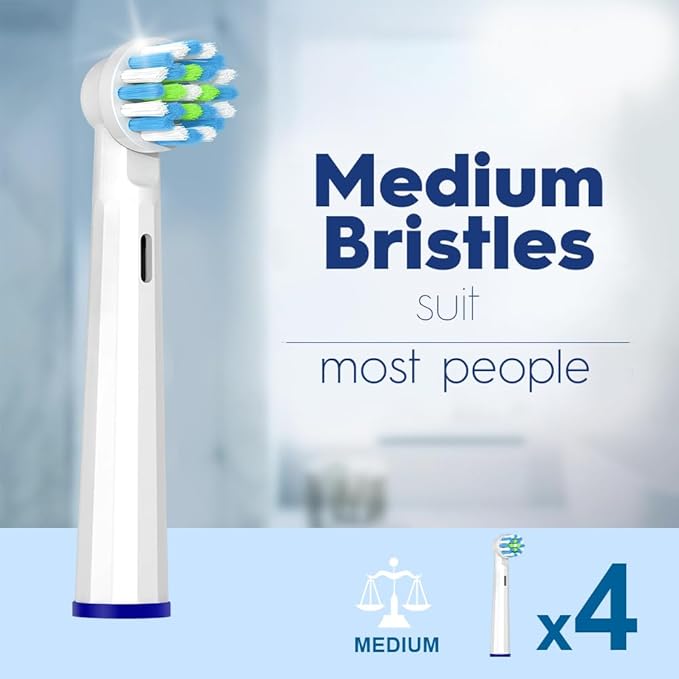 Replacement Toothbrush Heads Compatible with Braun Oral B Pro 1000/7000/9600/5000/3000, Brush Heads Refills for Genius X and Smart 1500 Electric Toothbrush (White)
