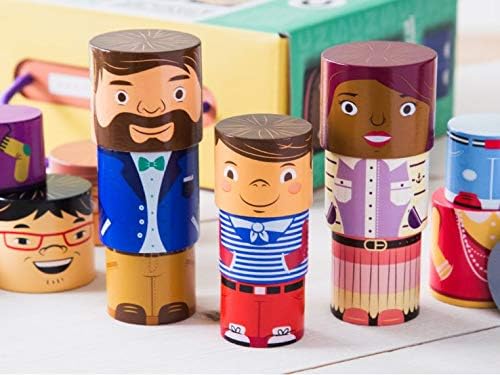 32-Piece Multiracial Magnetic Family Play Set – Wooden Diversity Building Blocks for Kids – Multicultural Puzzles & SEL Toy for Toddlers & Children