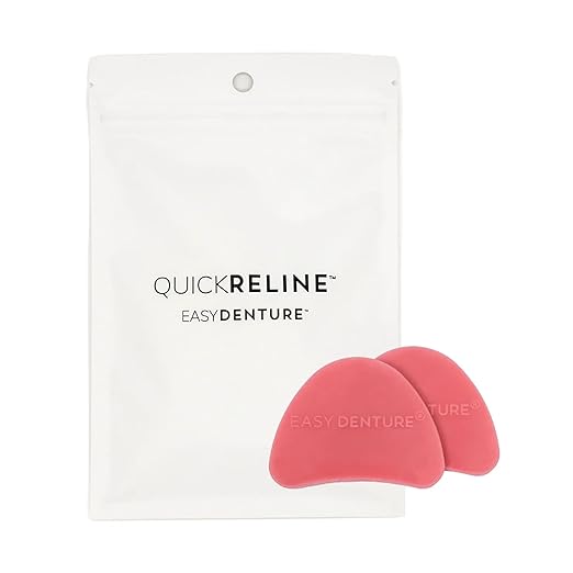 Quick Reline (Boil & Fit) Denture Reliner Kit; For Use with Full or Partial Denture, 2 Denture Reline pucks included with each kit, Remold and adjust mulitple times, Zinc-free, No More Loose Dentures!