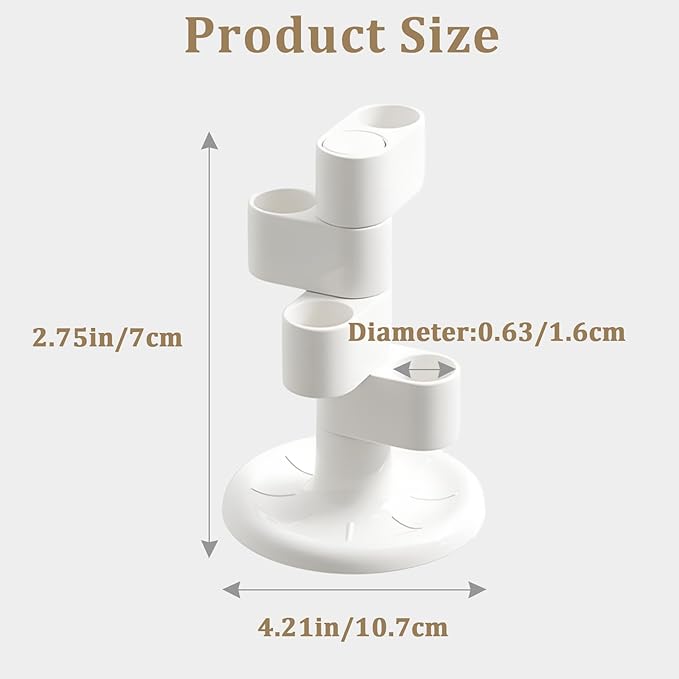 360° Rotating Toothbrush Holder with 4-Slot Design & Non-Slip Base – Bathroom, Vanity & Travel Organizer for Brushes, Razors, Pens | Family & Travel Essentials (2 Pack)