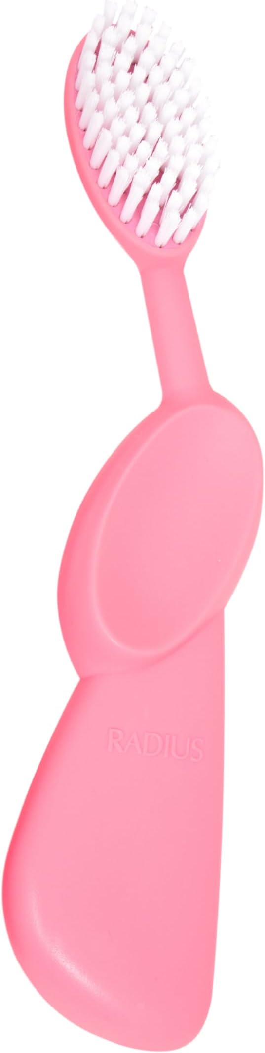 RADIUS Toothbrush Original Big Brush, BPA Free ADA Accepted - Left Hand - Pink Brush with Pink Case