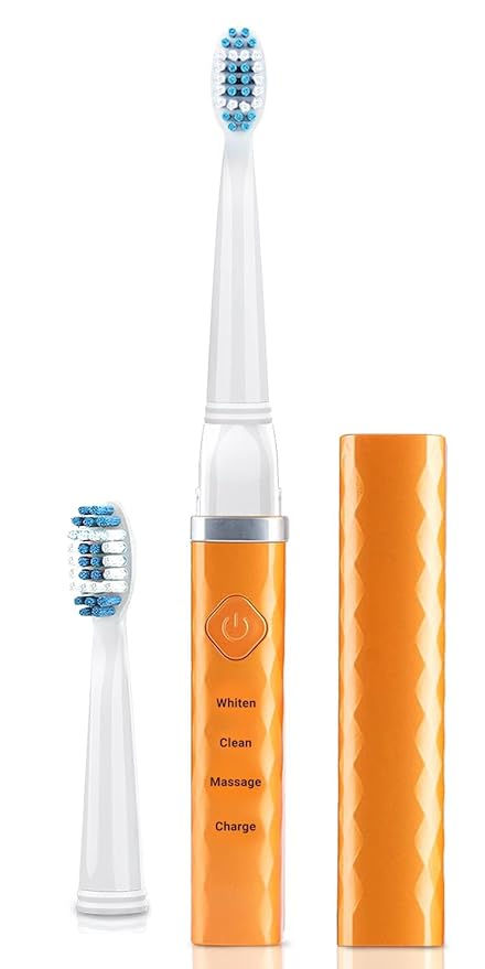 Pop Sonic USB Charge Anywhere Toothbrush(Orange) | Rechargeable Toothbrush w/Up to 40,000 Brush Strokes/Minute-Long-Lasting Dupont Nylon Bristles -Teens & Adult