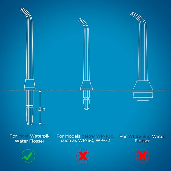 Replacement Heads for Waterpik, Replacement Picks for Water Pik Water Flosser (6 Tongue Cleaner Tips + Storage Case)