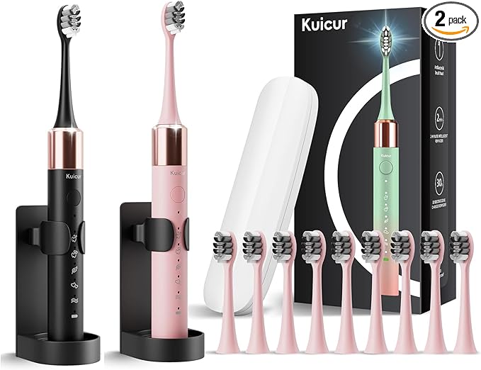 2 Pack Electic Toothbrush - Black and Pink