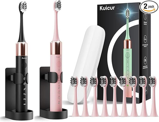 2 Pack Electic Toothbrush - Black and Pink
